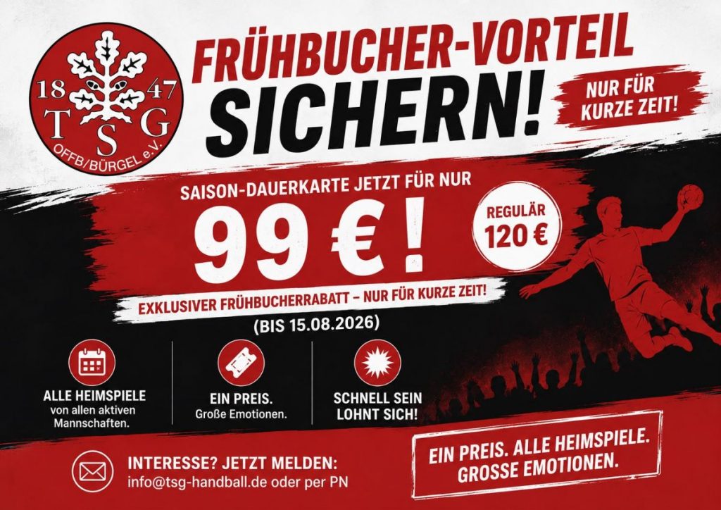 Frühbuchervorteil sichern – Saison-Dauerkarte jetzt zum Sonderpreis!